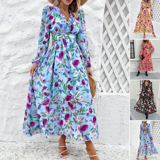 Floral V-Neck Dress | Women&